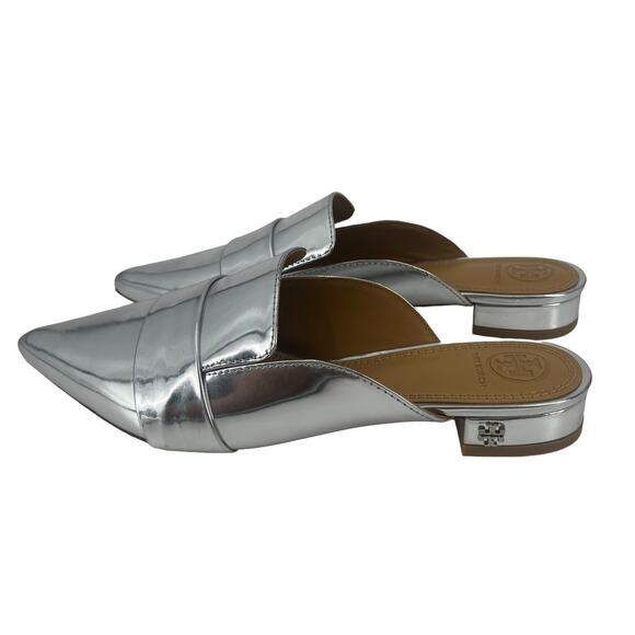 Tory Burch Silver Metallic Mules - Picture 5 of 8